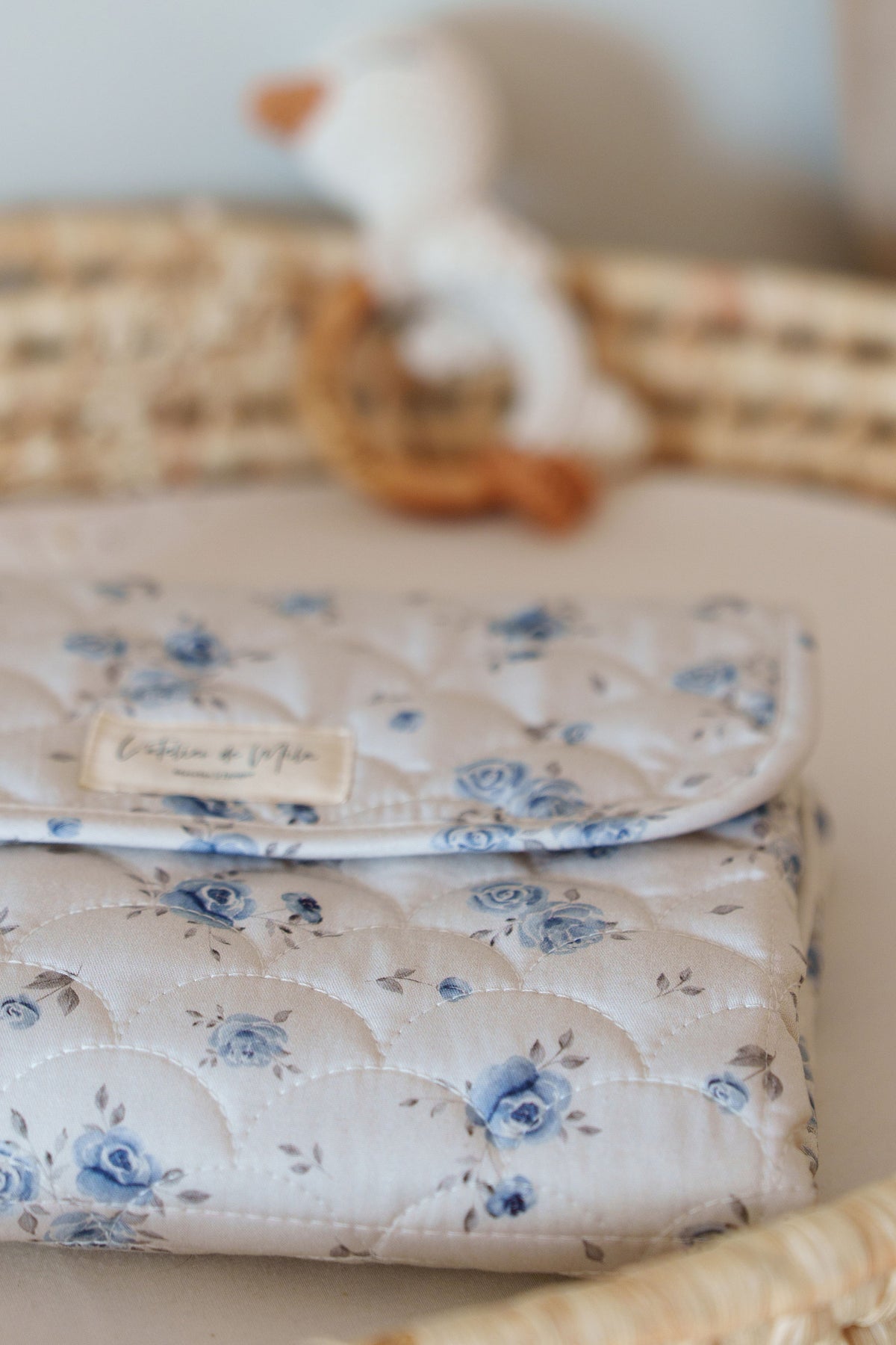 Matelas à langer - Fleurs Bleues
