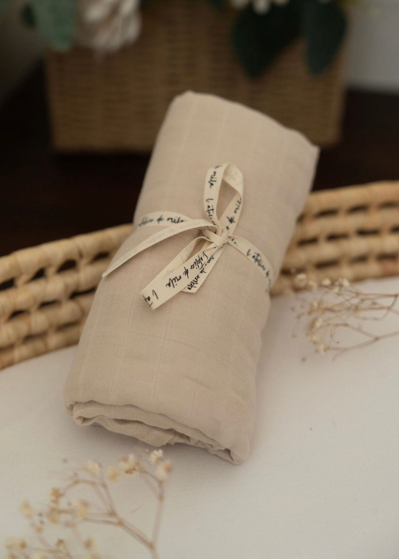 Couverture Mousseline - Beige