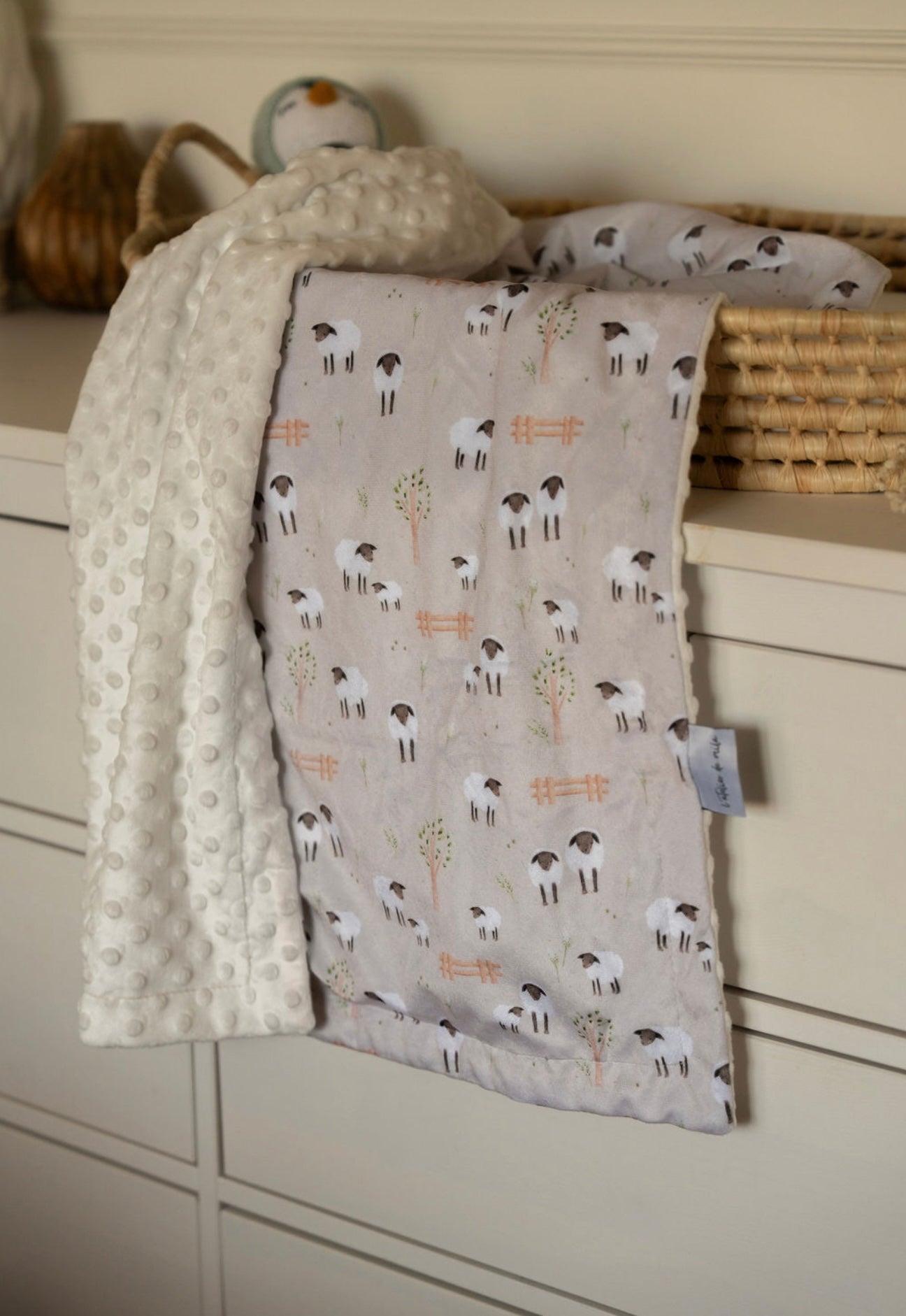 Minky blanket Sheep in the farm