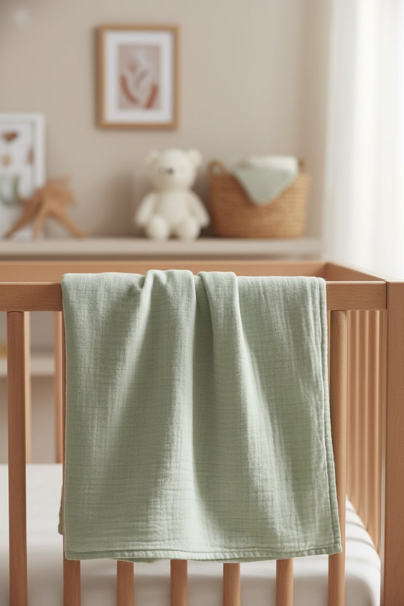 Ultra soft Muslin Blanket - Sage green