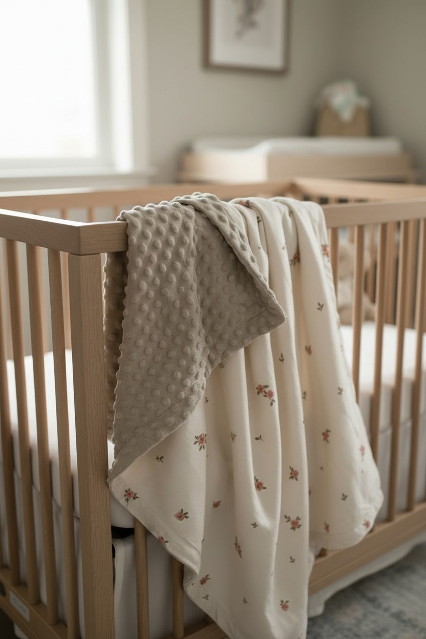 Couverture en Minky - Petites fleurs