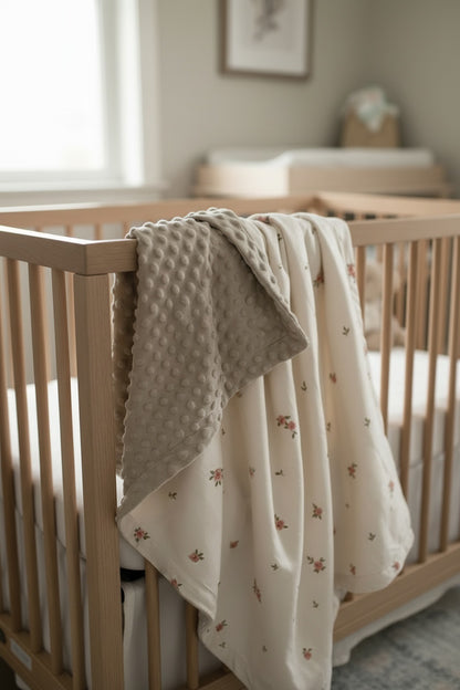 Couverture en Minky - Petites fleurs