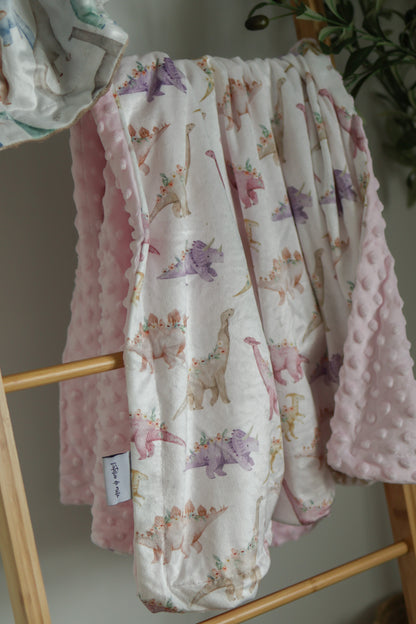 Couverture en Minky -  Dino Rose