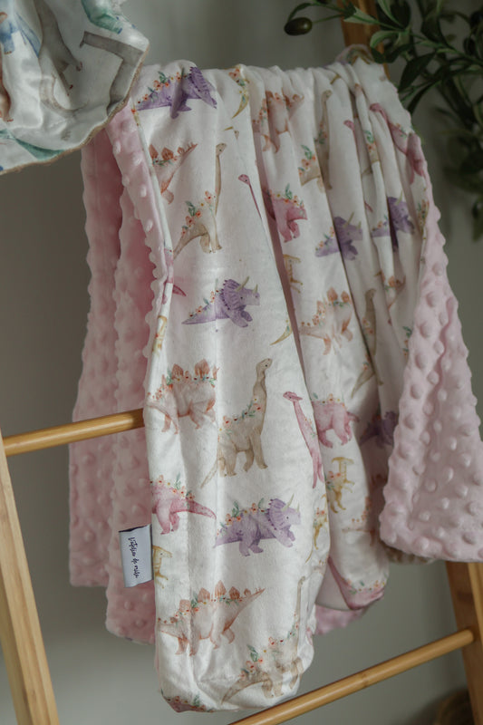 Couverture en Minky -  Dino Rose
