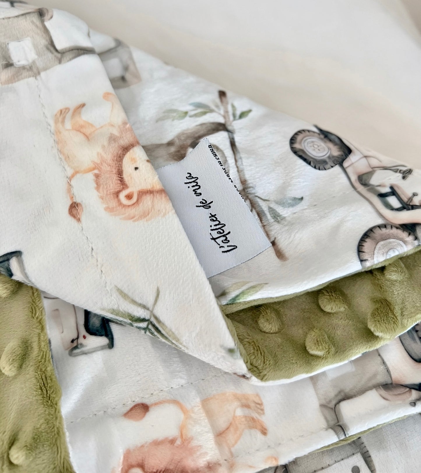 Minky blanket - Safari and trucks