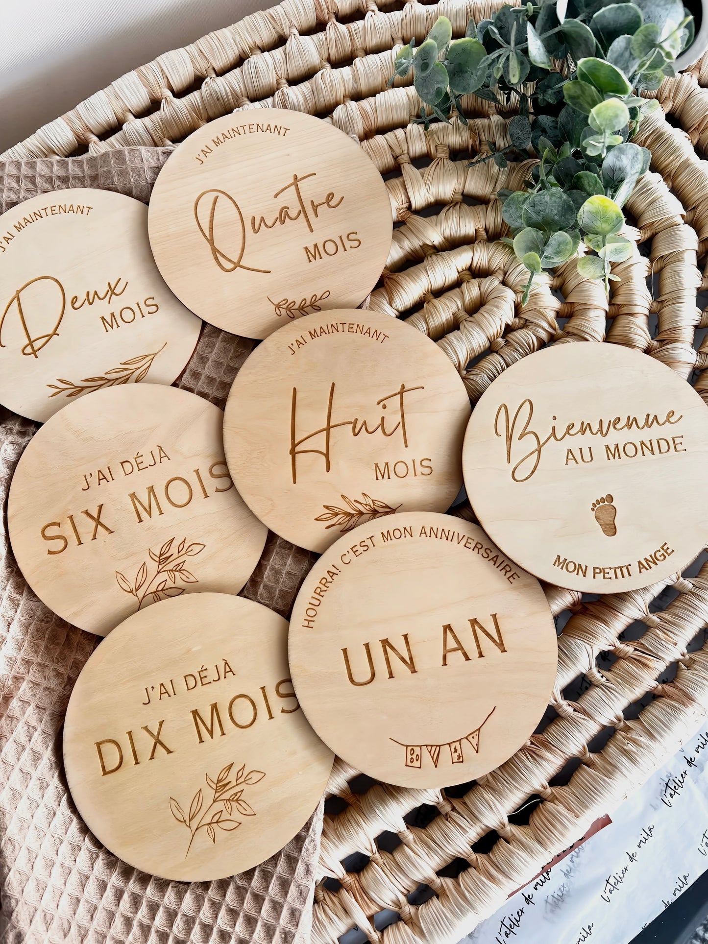 Wooden Cardboard Set - Birth Months (French only)