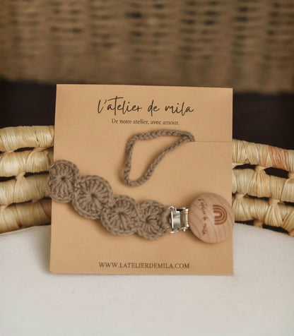 Pacifier Clip - Greige