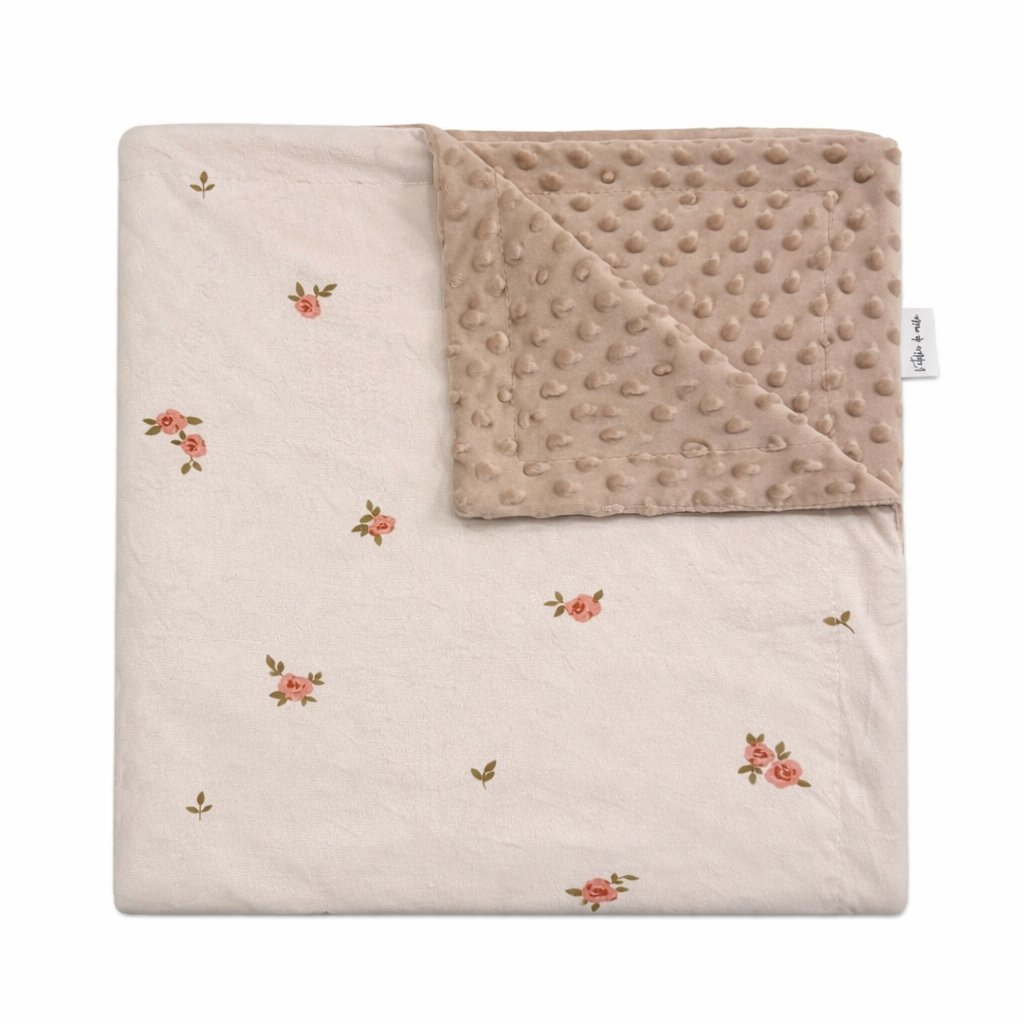 Couverture en Minky - Petites fleurs