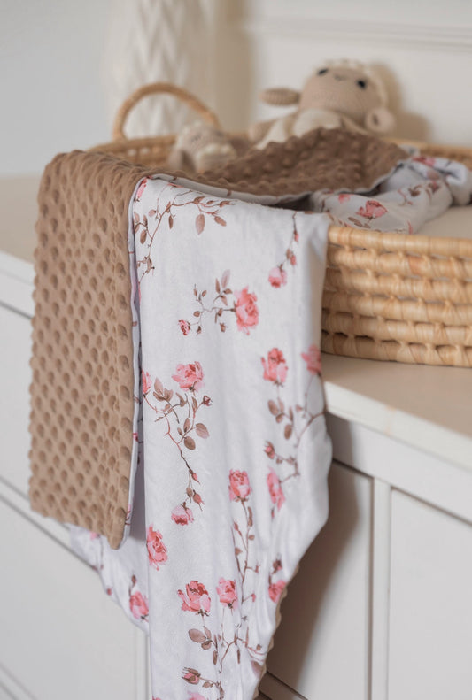 Couverture en Minky - Jardin de Rose